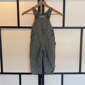 Gymboree Vintage Houndstooth print toddler overalls.